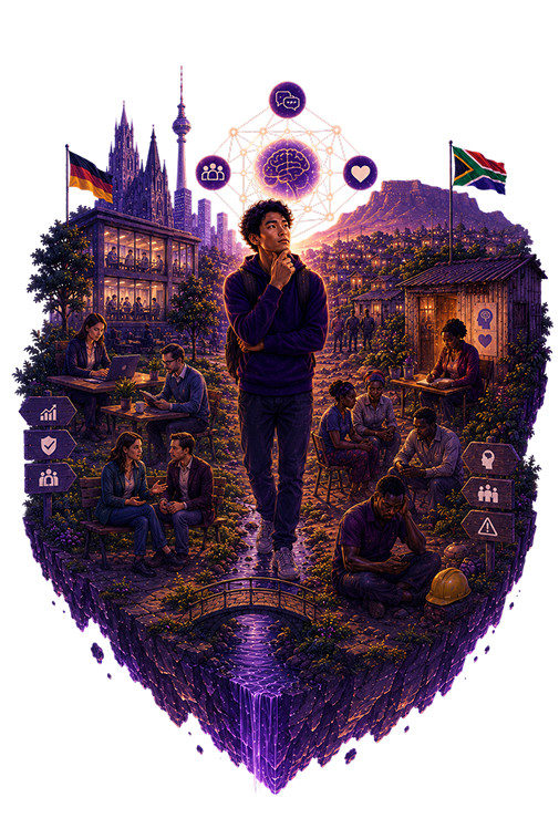 Germany and South Africa mental health illustration